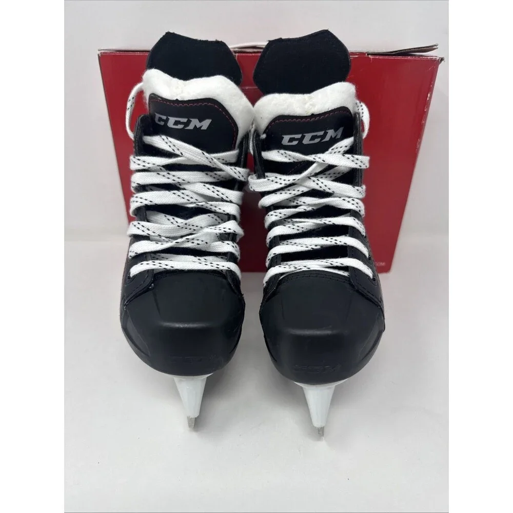 CCM FT340 YOUTH 12 D YT Jet speed Ice Hockey Player Skates BOX NICE Red Black